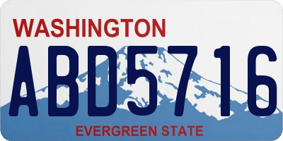 WA license plate ABD5716