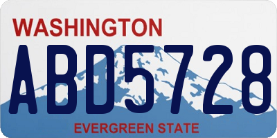 WA license plate ABD5728
