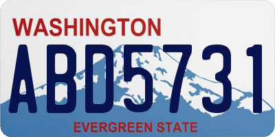 WA license plate ABD5731