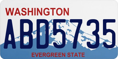 WA license plate ABD5735