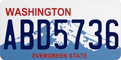 WA license plate ABD5736
