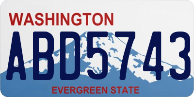 WA license plate ABD5743
