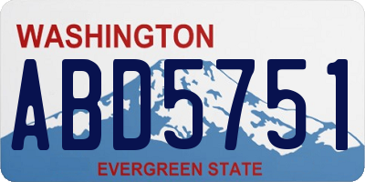 WA license plate ABD5751