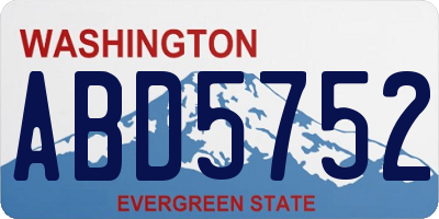 WA license plate ABD5752