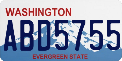 WA license plate ABD5755