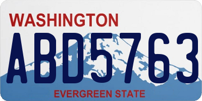 WA license plate ABD5763