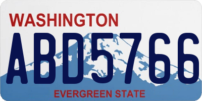 WA license plate ABD5766
