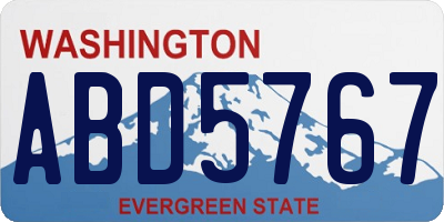 WA license plate ABD5767