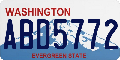 WA license plate ABD5772