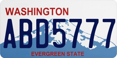WA license plate ABD5777