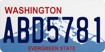 WA license plate ABD5781