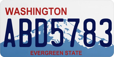 WA license plate ABD5783