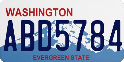 WA license plate ABD5784