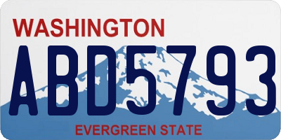 WA license plate ABD5793