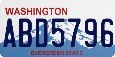 WA license plate ABD5796