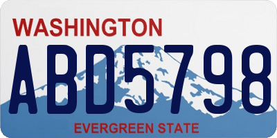 WA license plate ABD5798