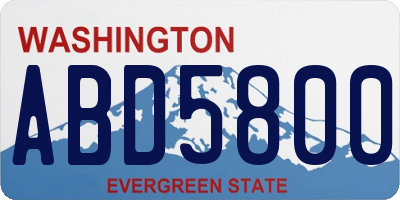 WA license plate ABD5800