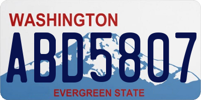 WA license plate ABD5807