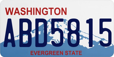 WA license plate ABD5815