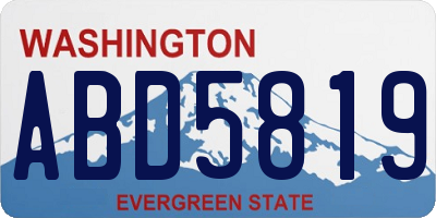 WA license plate ABD5819