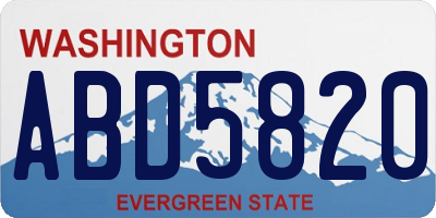 WA license plate ABD5820