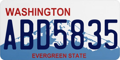 WA license plate ABD5835