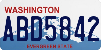 WA license plate ABD5842
