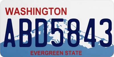 WA license plate ABD5843