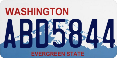WA license plate ABD5844