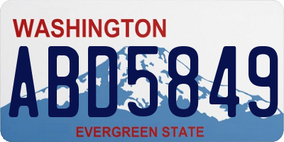 WA license plate ABD5849
