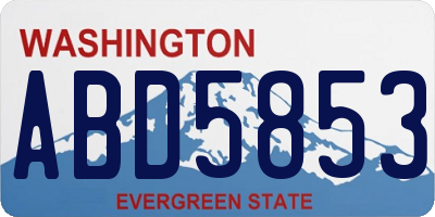WA license plate ABD5853