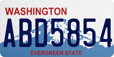 WA license plate ABD5854