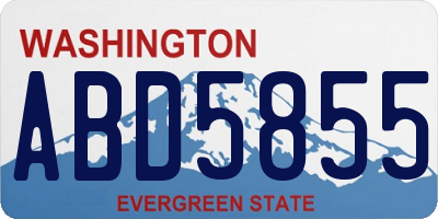 WA license plate ABD5855