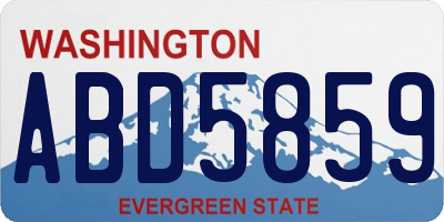 WA license plate ABD5859