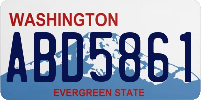 WA license plate ABD5861