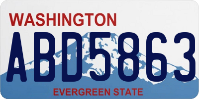WA license plate ABD5863