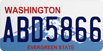 WA license plate ABD5866