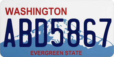 WA license plate ABD5867