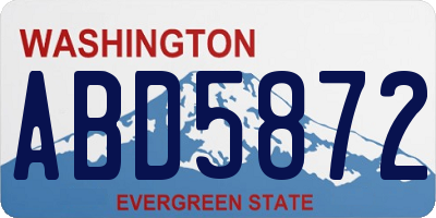 WA license plate ABD5872