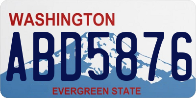 WA license plate ABD5876