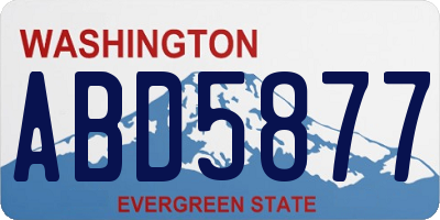WA license plate ABD5877