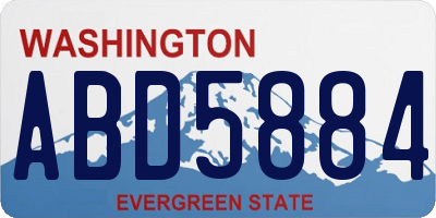 WA license plate ABD5884