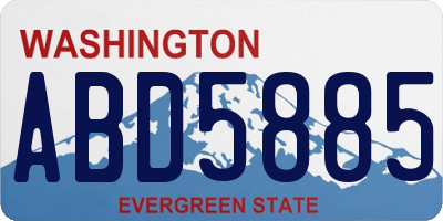 WA license plate ABD5885