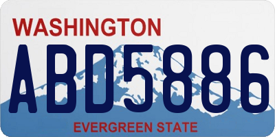 WA license plate ABD5886