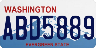 WA license plate ABD5889