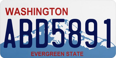 WA license plate ABD5891