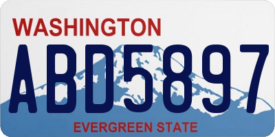 WA license plate ABD5897