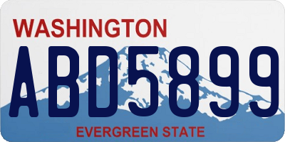 WA license plate ABD5899