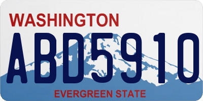 WA license plate ABD5910