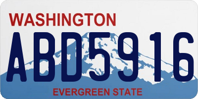 WA license plate ABD5916